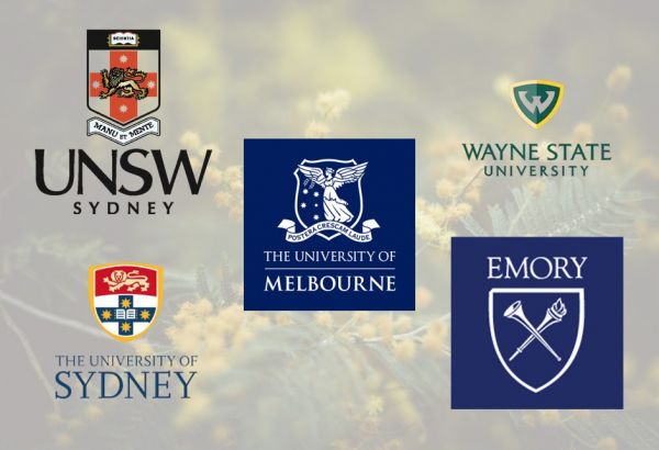 Logo of partners with wattle background