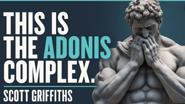 Thumbnail for youtube video featuring muscular statue