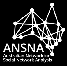 Ansna logo white black background