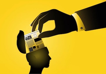 Image of adding a file to a person's head