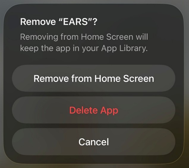 Screenshot of KSANA App during removal on IOS