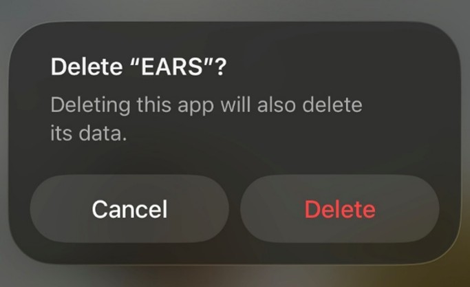 Screenshot of KSANA App during removal on IOS